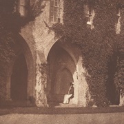 The Ancient Vestry: Calvert Jones in the Cloisters at Lacock Abbey (William Henry Fox Talbot)