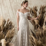 Bead Tasseled Off-Shoulder Neckline