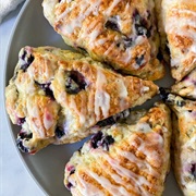 Lemon Glazed Blueberry Lemon Scone