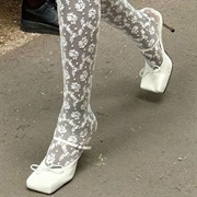 Floral Lace Tights for Bride