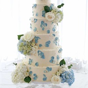 Flower Bunches on Sides of Cake