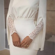 Slit Sleeves Over Lace Sleeves