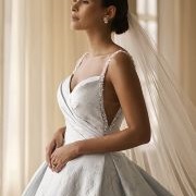 Beaded Straps Continuing Under Arms on Bodice