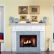 Colonial Style Fireplace With Tile Surround