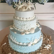 Beach Theme Wedding Cake