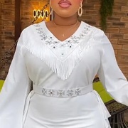 Row of Fabric Fringe on Bodice