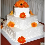 Wedding Cake Decorated With Fresh Flowers