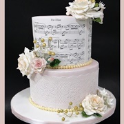 Cake Decorated With Sheet Music