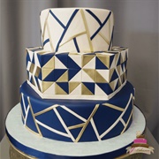 Cake With Bold Geometric Design