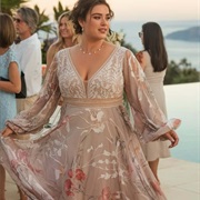 Embroidered Ribbon Waistline