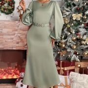 Elastic Belt on Dress