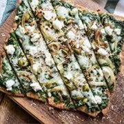 Three Cheese Pesto Pizza