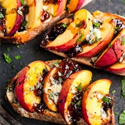 Peach Jam, Marble Cheddar, and Red Onion Toast