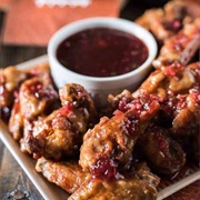 Wings With Peanut Butter and Jelly Dip