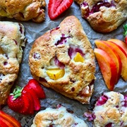 Peach Strawberry Buttermilk Scone