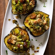 Baked Acorn Squash With Chestnuts