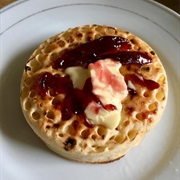 Buttered Jam Crumpets