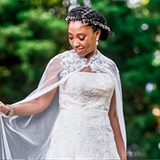 Jeweled Clasp at Front of Cape