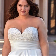 Pearl Covered Bodice on Wedding Dress