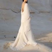 Rounded Tiers Forming Wedding Dress