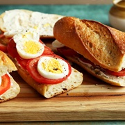 Tomato and Boiled Egg Sandwich