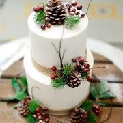 Cake Decorated With Pinecones