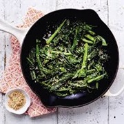 Stir Fry Greens With Spicy Sesame Dressing