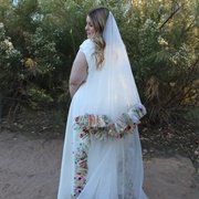 Floral Ruffle on Veil
