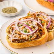 Red Onion and Chicken Toast