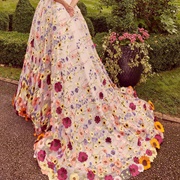 Bright 3D Flowers on Dress