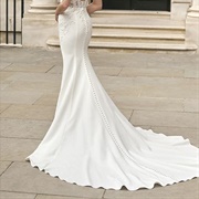 Buttons to End of Train on Dress