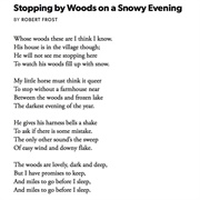 Stopping by the Woods on a Snowy Evening by Robert Frost