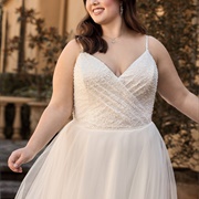 Crisscross Pleated Bodice on Wedding Dress