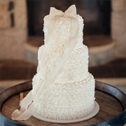 Fabric Bow on Top of Cake