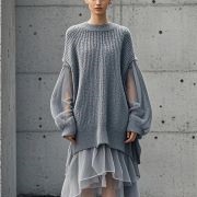 Sweater With Sheer Sleeve Inserts