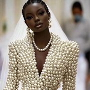 Large Pearls Over Dress