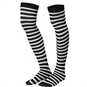 Black-White Striped Overknee Socks