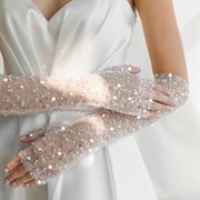 Sequined Wedding Gloves