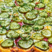 Pickle and Pepperoni Pizza