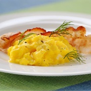 Golden Scrambled Eggs and Bacon
