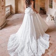 Train Attached to Large Fabric Flower