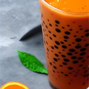 Iyokan Boba Tea With Butterscotch Boba