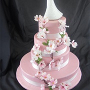 Dogwood Blossoms Wedding Cake