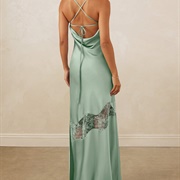 Sheer Panel on Skirt of Dress