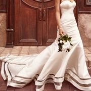 Sheer Stripes Around Hem of Dress