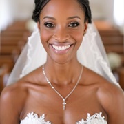 Cross Necklace With Wedding Dress