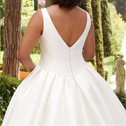 Fabric-Covered Buttons on Wedding Dress