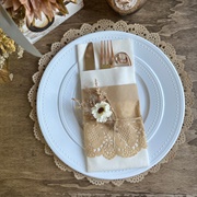 Napkin and Utensil Bundles in Tablescape