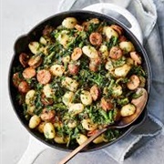 Sheet-Pan Gnocchi With Spicy Sausages and Broccoli Rabe