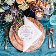 Copper Charger Plates at Wedding